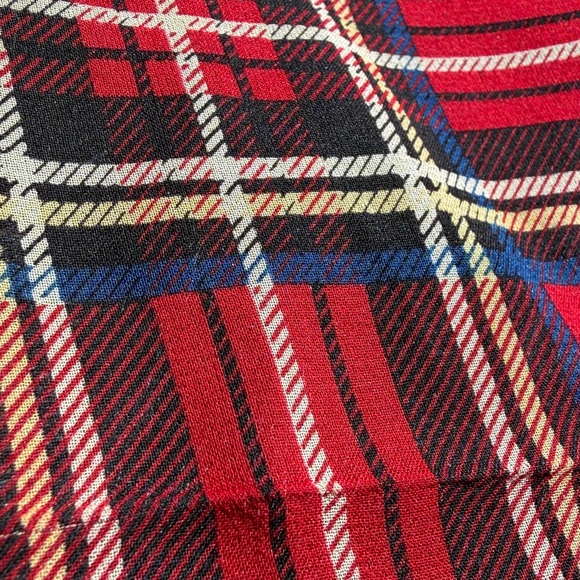 Ralph Lauren Red and Yellow Floral Plaid Scarf - Picture 4 of 8